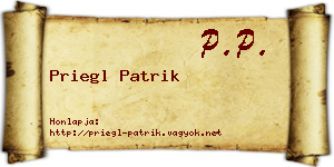 Priegl Patrik névjegykártya